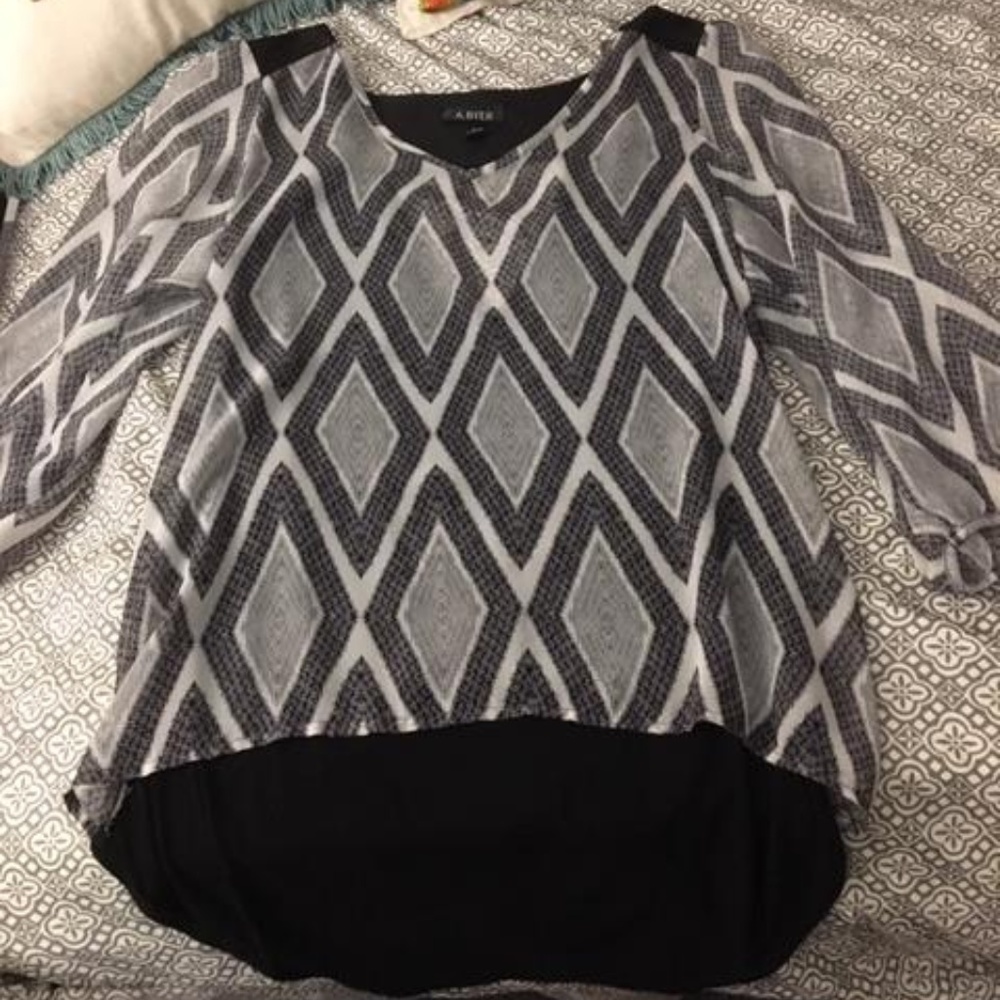 Black and White Blouse